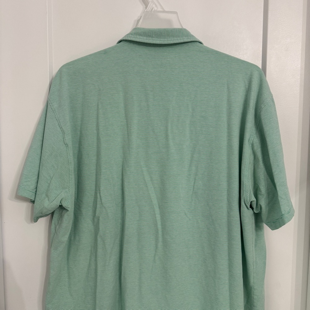 ORVIS Super Cool Men's Stretch Polo Shirt Size XL Short Sleeve Green Stripe - Picture 8 of 8